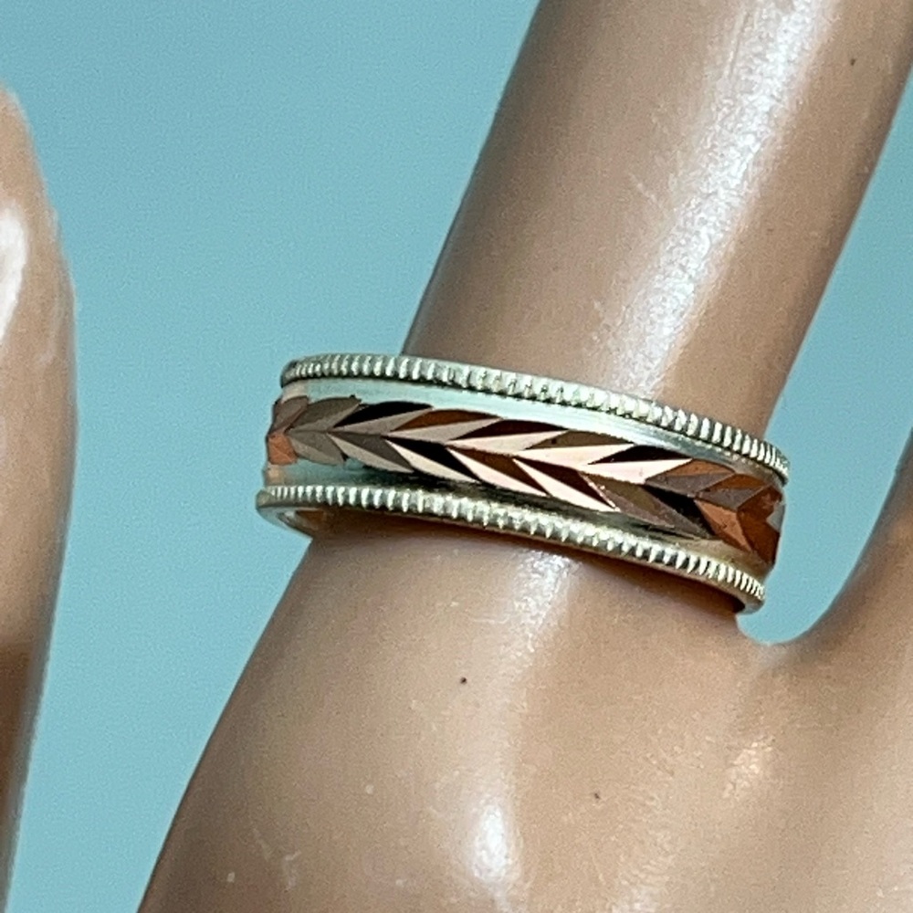 Vtg Copper Ring Handmade Size 9 two tone